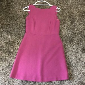 LOFT pink dress! Scalloped neckline, and V back